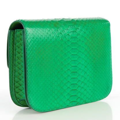Celine Python Medium Classic Box Flap Bag Grass Green 3 of 7