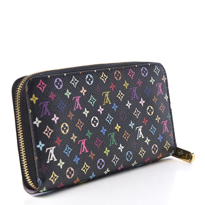 Louis Vuitton Monogram Multicolor Zippy Wallet Black Violet 3 of 6
