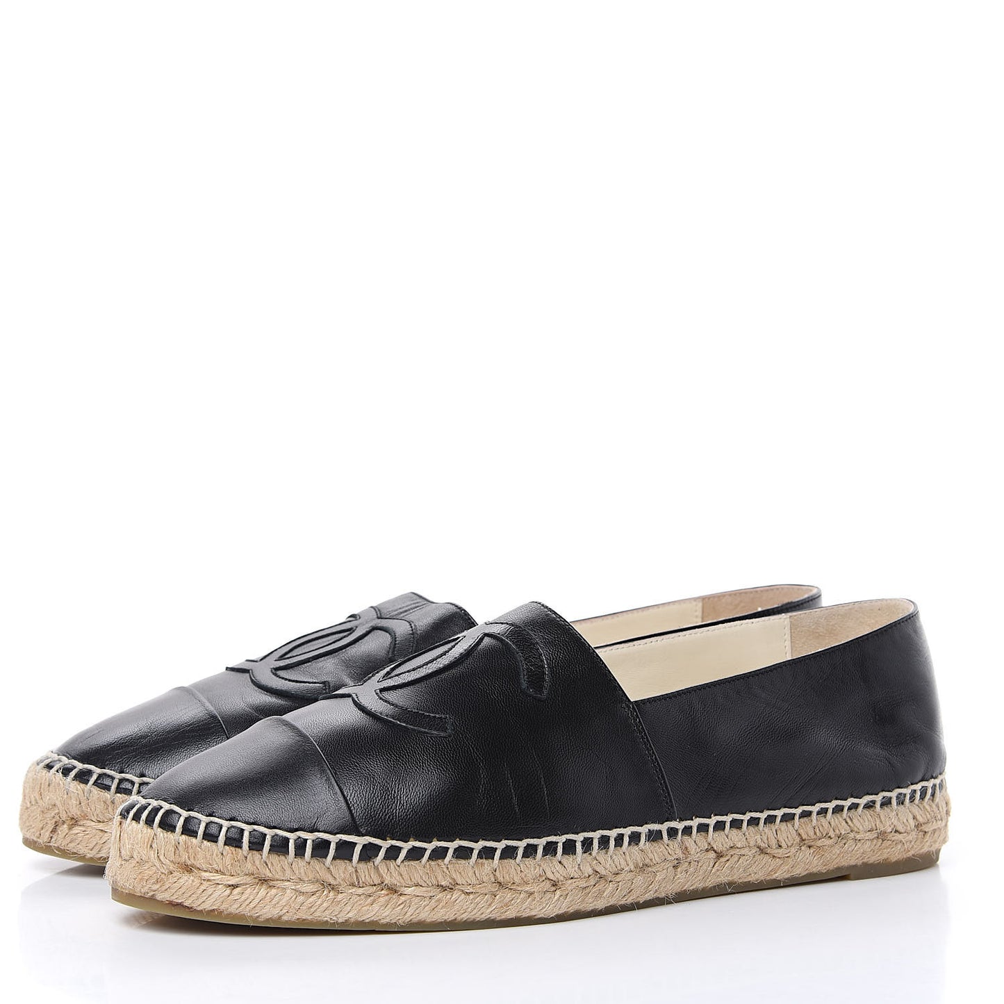 Lambskin CC Espadrilles 41 Black