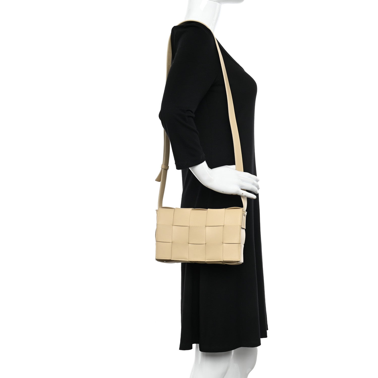 Bottega Veneta Lambskin Maxi Intrecciato Cassette Crossbody Bag Almond 2 of 10