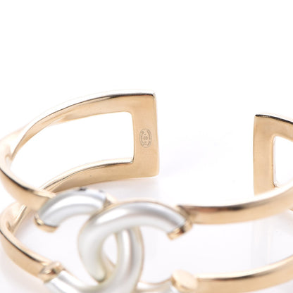 Chanel Metal Logo CC Cuff Gold Silver 4 of 6
