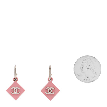 Chanel Acrylic CC Drop Earrings Pink 2 of 6
