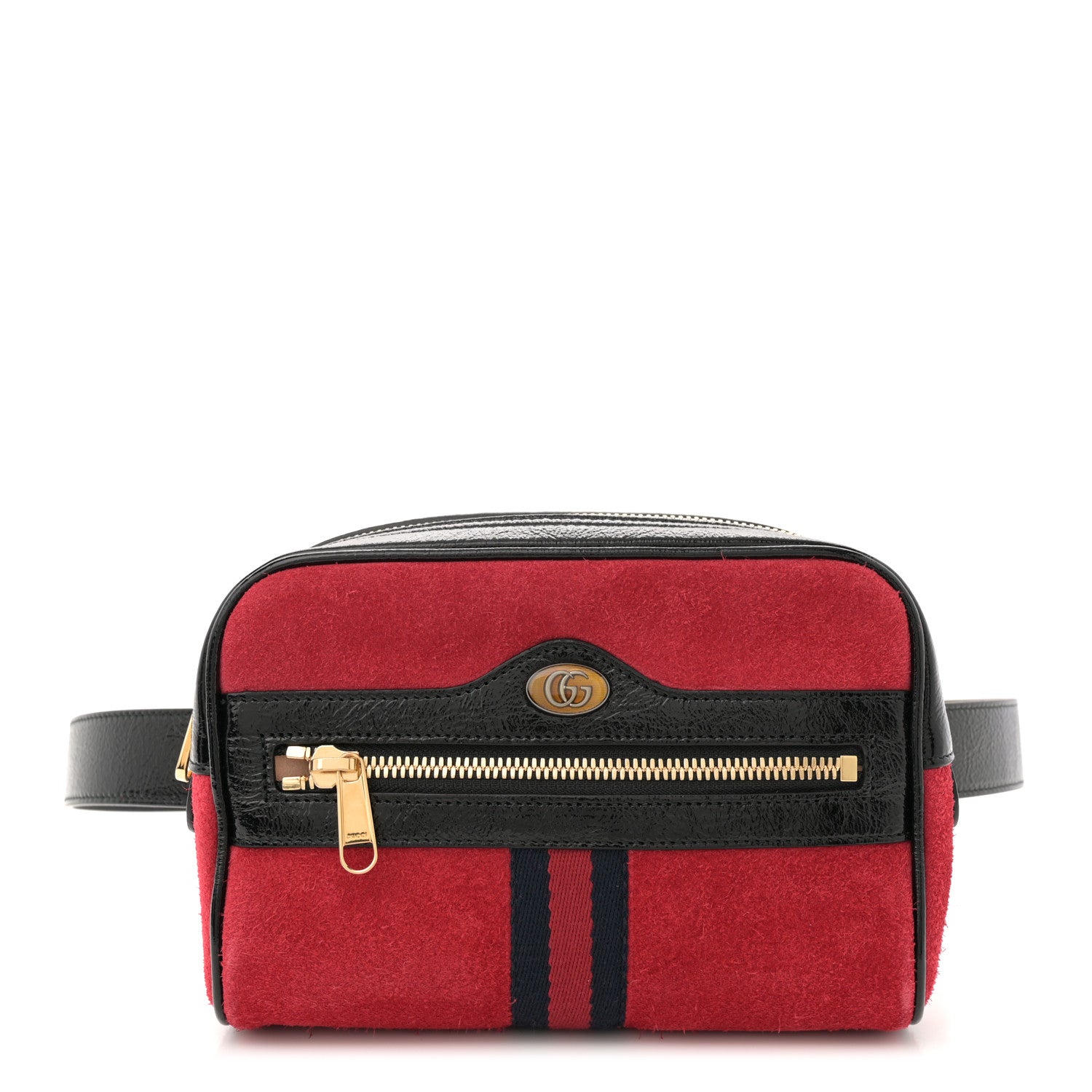 Gucci Suede Small Ophidia Belt Bag 95 38 Hibiscus Red 1 of 10