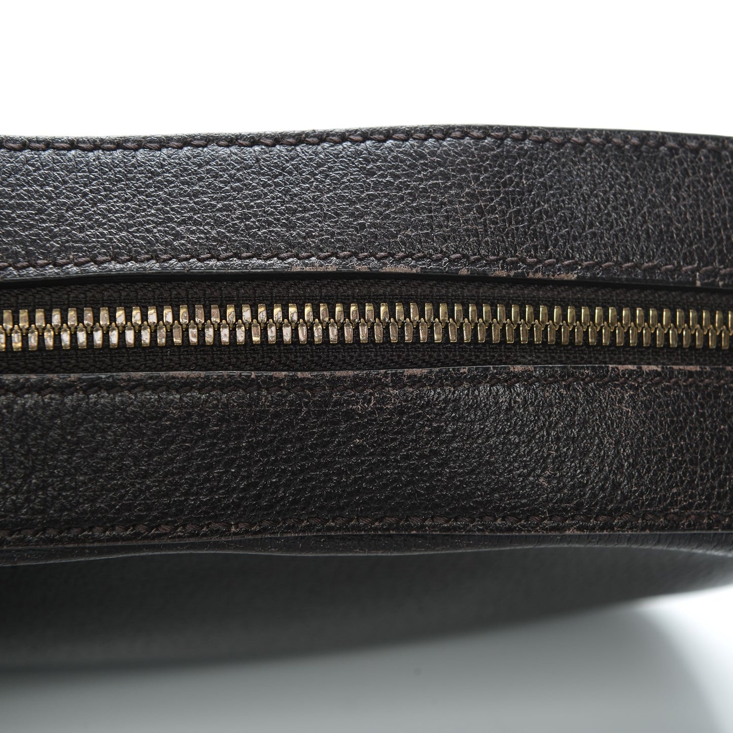 Textured Calfskin Web Small Webby Bee Shoulder Bag Brown Coffee
