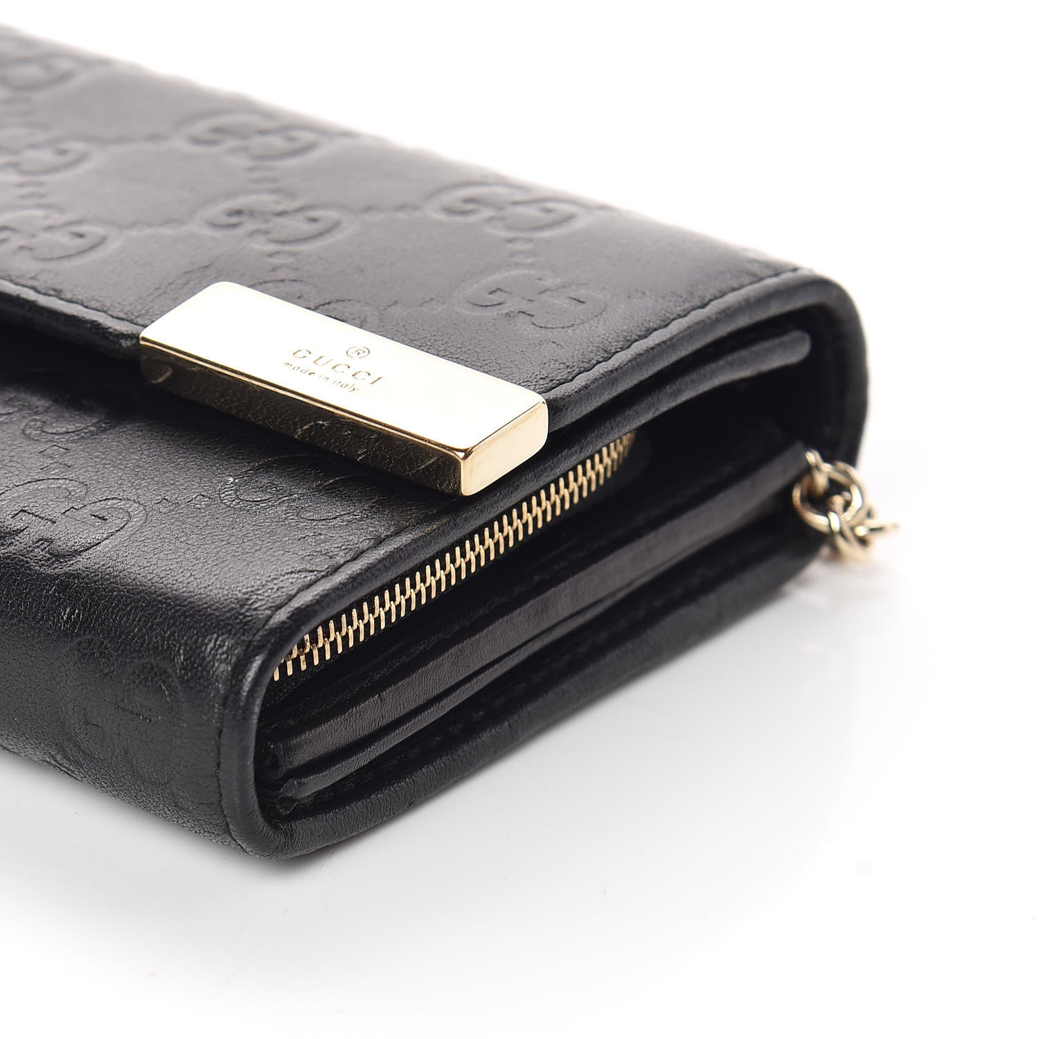 Gucci Guccissima Signature Dice Chain Wallet Black 9 of 10
