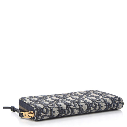 Christian Dior Oblique Zip Around Wallet Blue 4 of 8
