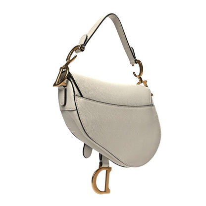 Christian Dior Grained Calfskin Mini Saddle Bag White 3 of 11