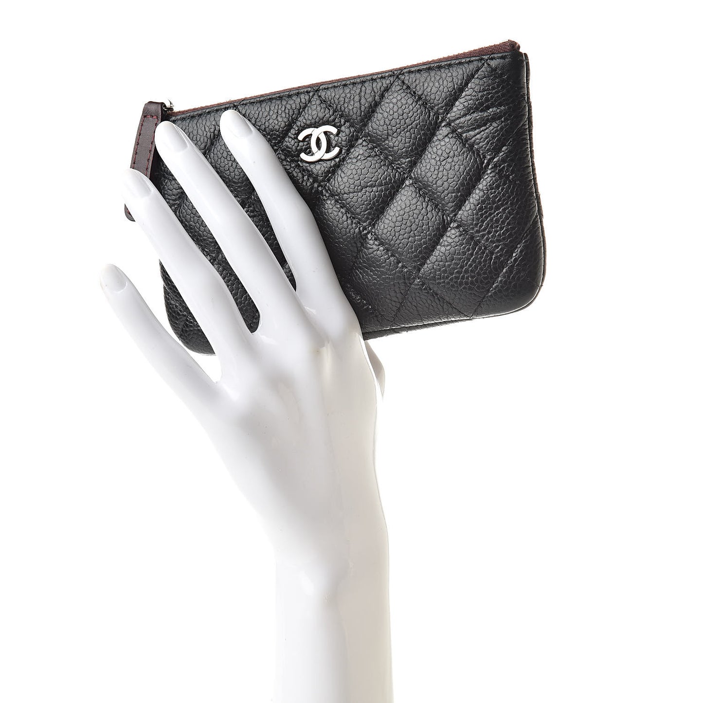 Caviar Quilted Small Cosmetic Case Black