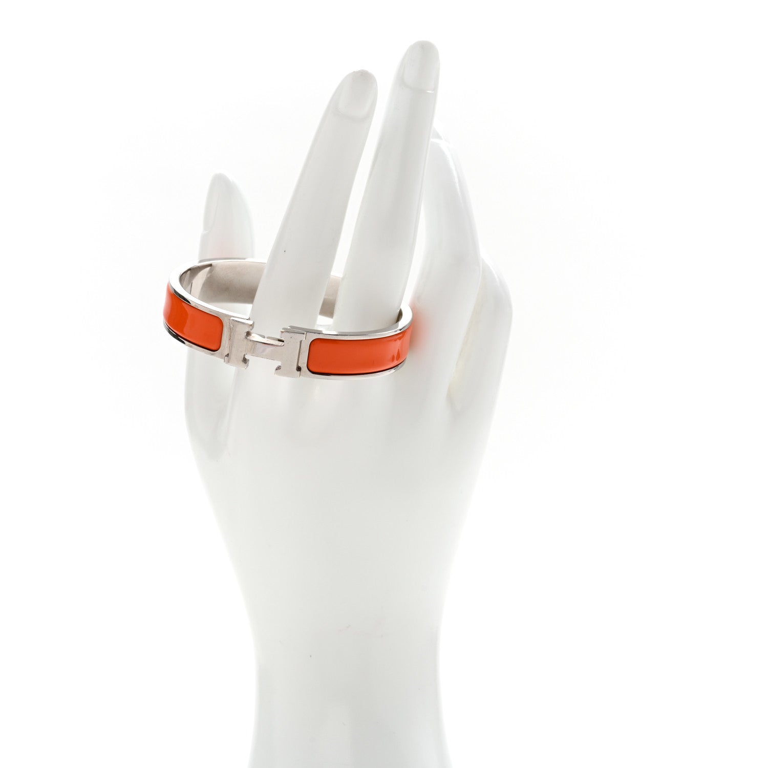 Hermes Enamel Narrow Clic Clac H Bracelet PM Orange 2 of 5