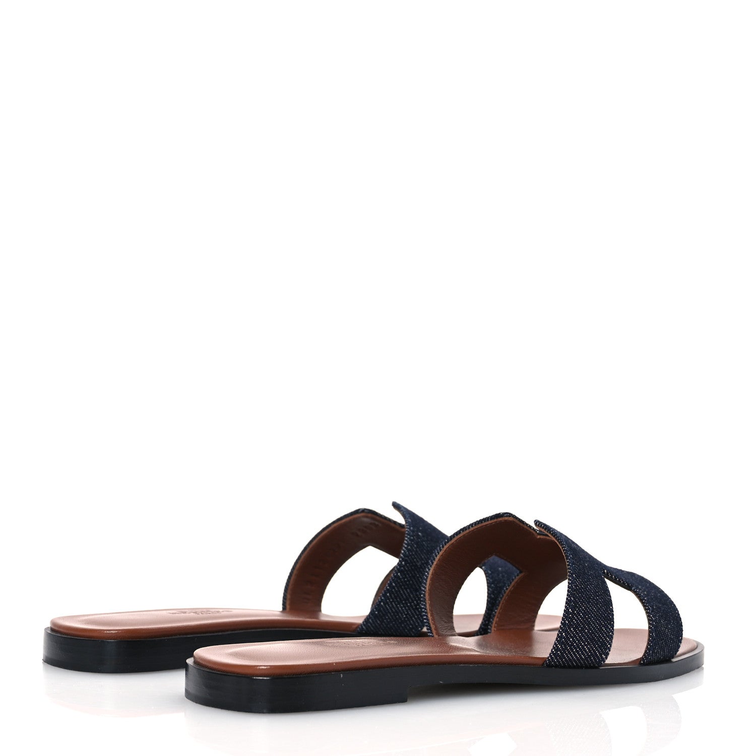 Hermes Denim Canvas Oran Sandals 36.5 Bleu Brut 5 of 12
