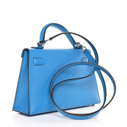 Hermes Chevre Mysore Mini Kelly Sellier 20 Bleu Zanzibar 3 of 30