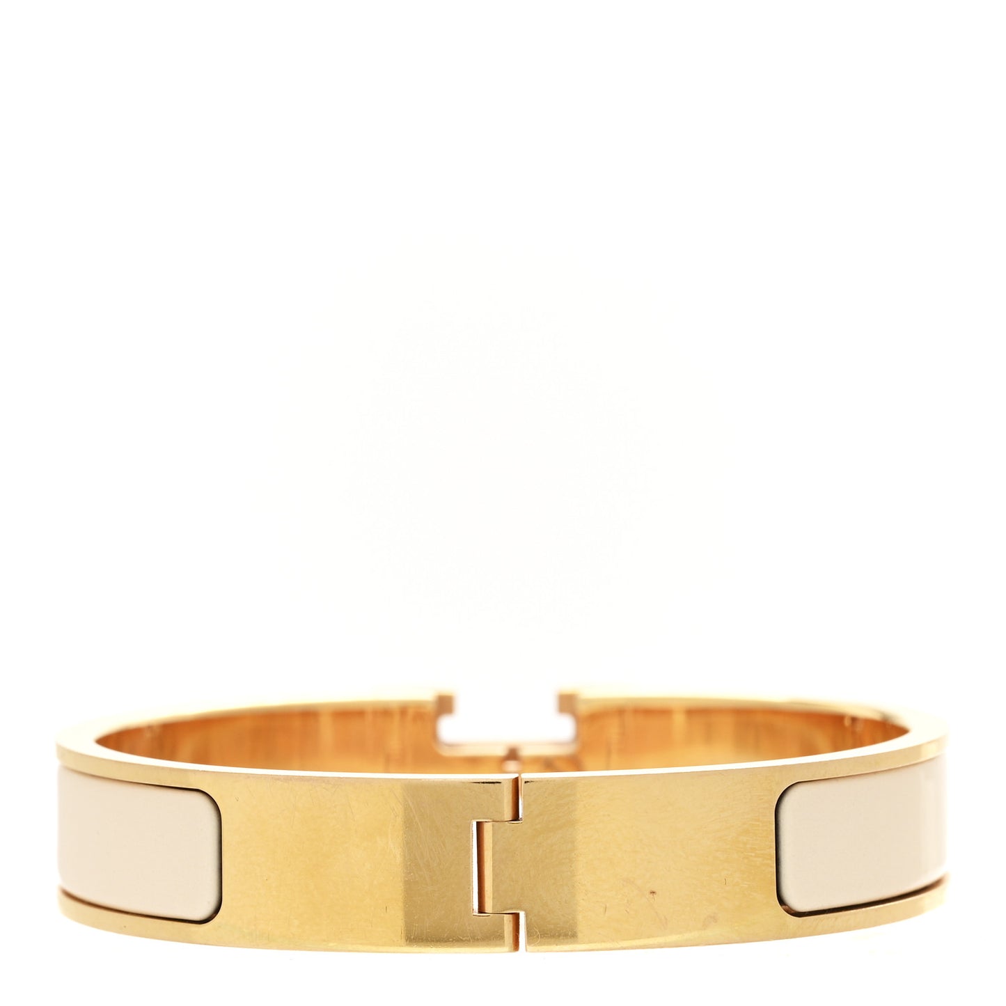 Enamel Narrow Clic Clac H Bracelet PM White
