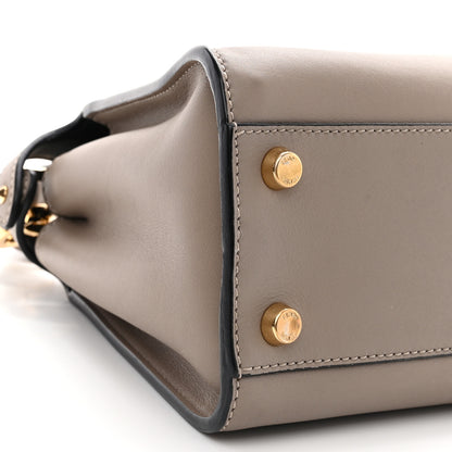 Fendi Vitello Tahiti Burro Medium Peekaboo Iconic Essentially Satchel Tortora Black 9 of 10