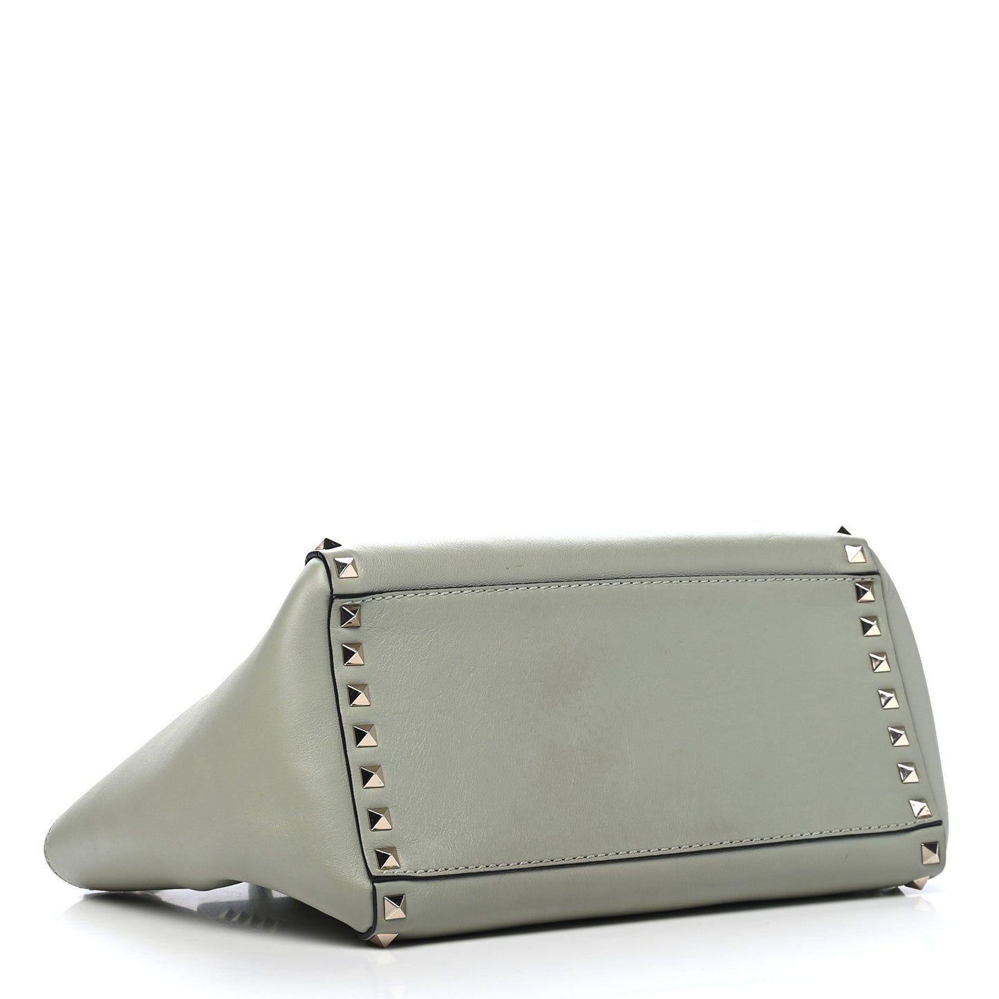 Vitello Small Rockstud Double Handle Tote Green Tea Sorbet