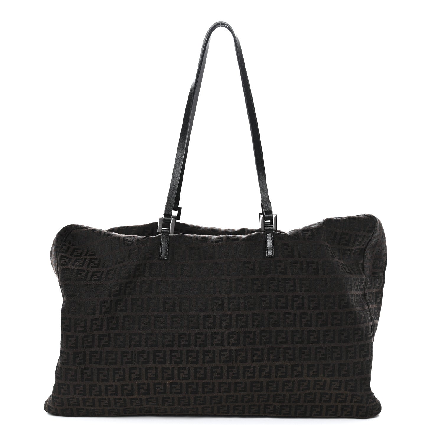 Fendi Zucchino Large Zipper Tote  Brown 1 of 10