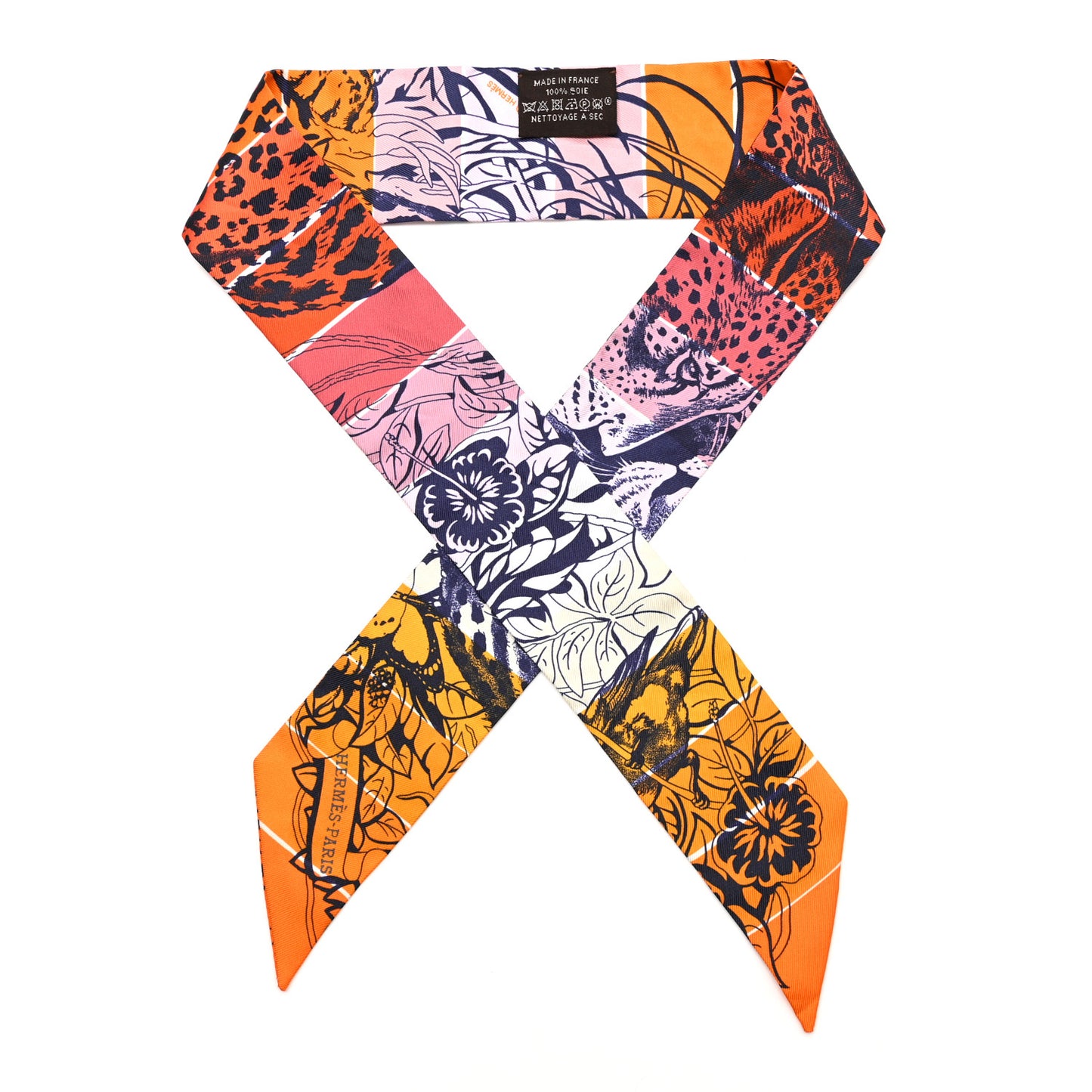 Silk Jungle Love Rainbow Twilly Orange Encre Vieux Rose