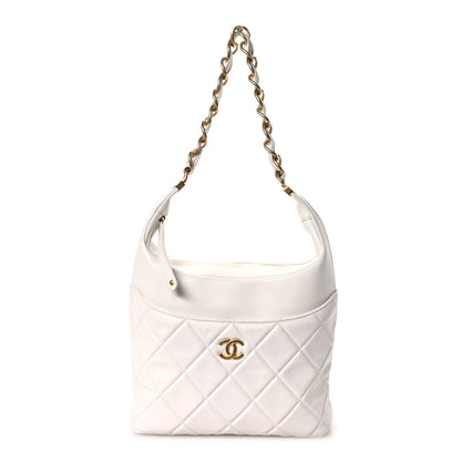 Chanel Calfskin Quilted Close To Me Hobo White 1 of 11
