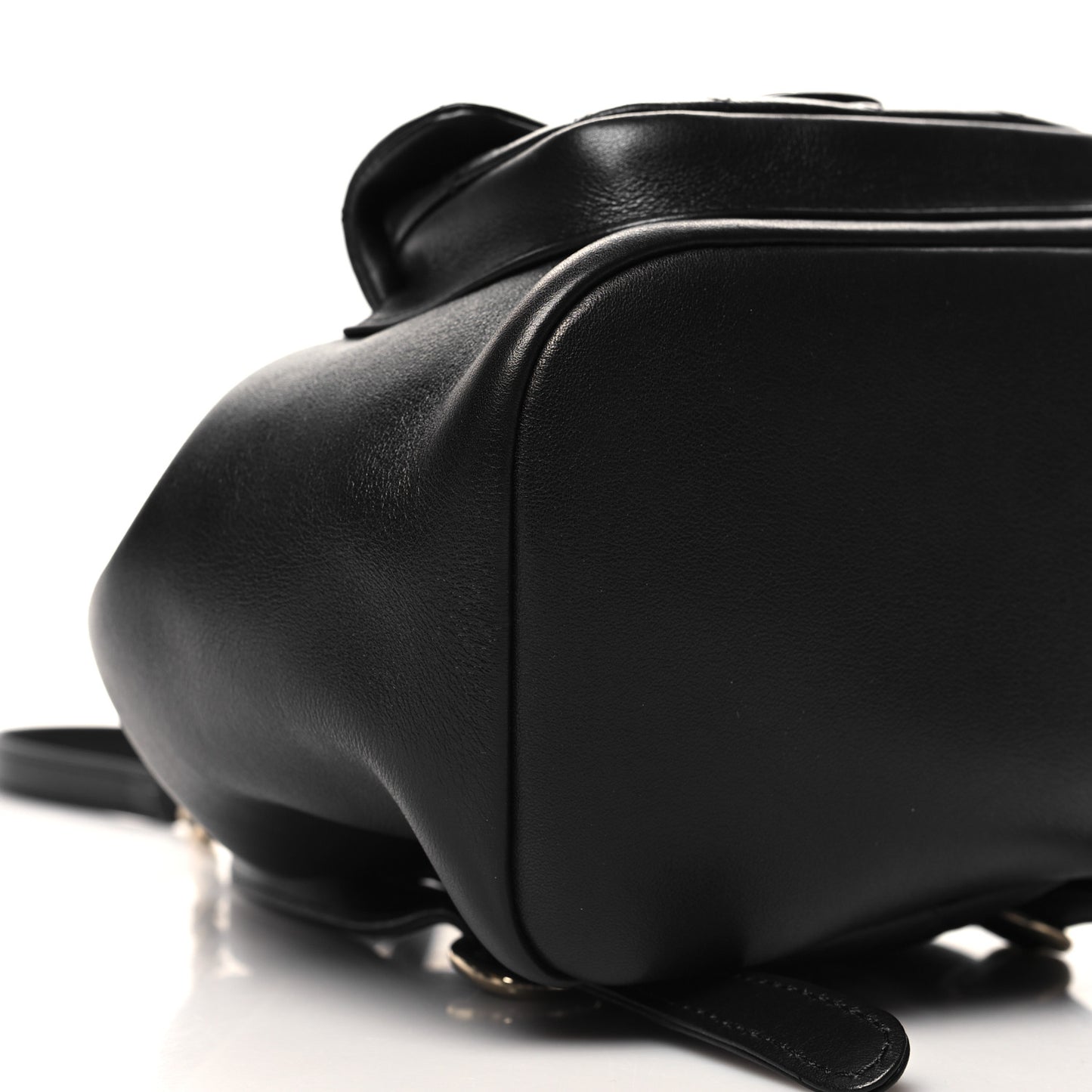 Lambskin Quilted Small Duma Drawstring Backpack Black