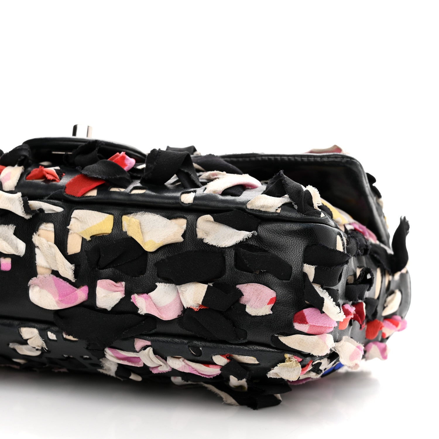 Chanel Silk Lambskin Ribbon Classic Flap Bag Black Multicolor 10 of 13