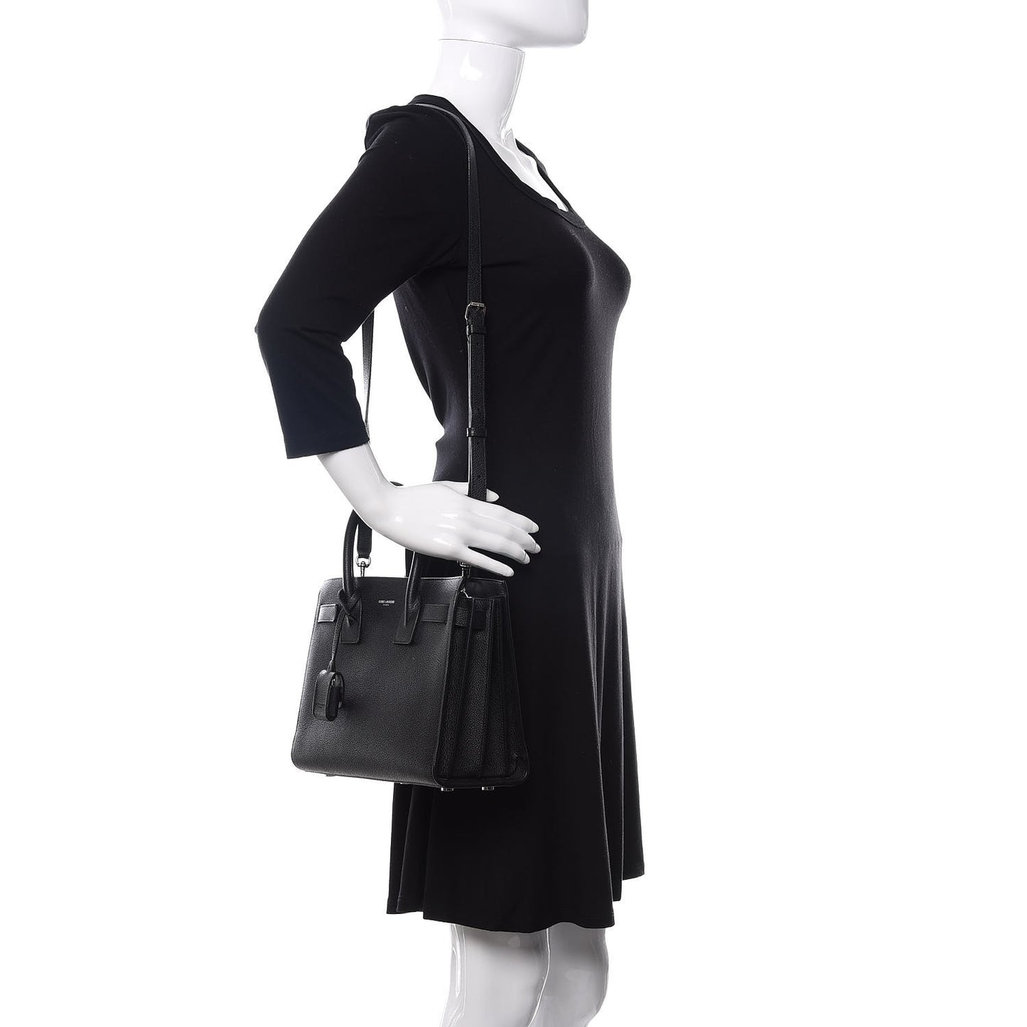 Grained Calfskin Baby Sac De Jour Black