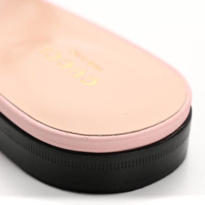 Gucci Cosmos Softy Calfskin Interlocking G Cut Out Slide Sandals 37.5 Candy Cotton 11 of 15