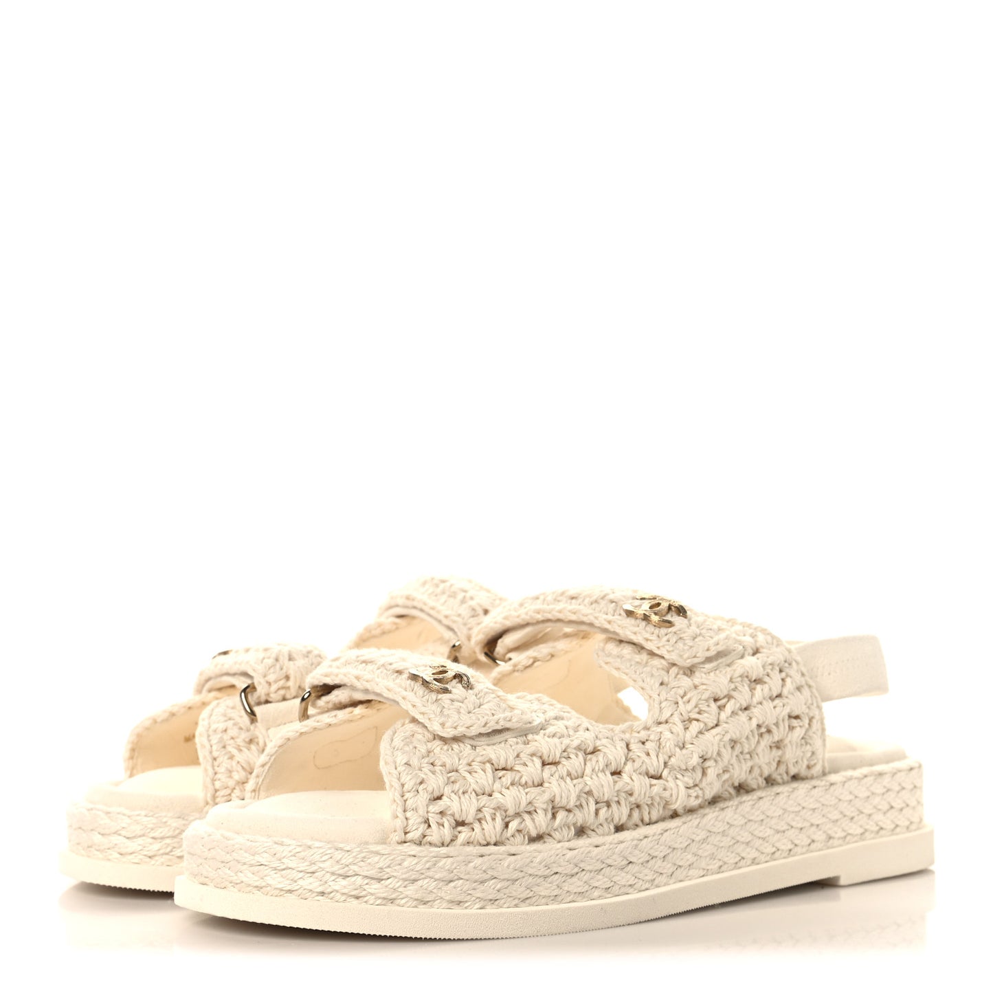 Crochet Velcro Dad Sandals 40 White
