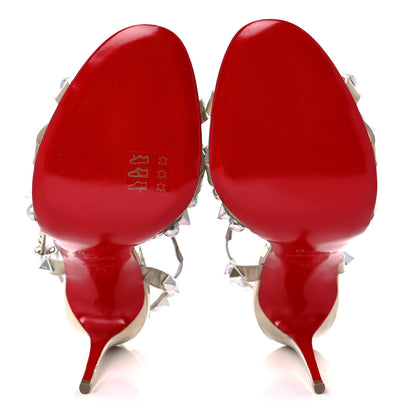 Christian Louboutin Iridescent Patent Embellished Goldora 100 Sandals 40 White 5 of 8