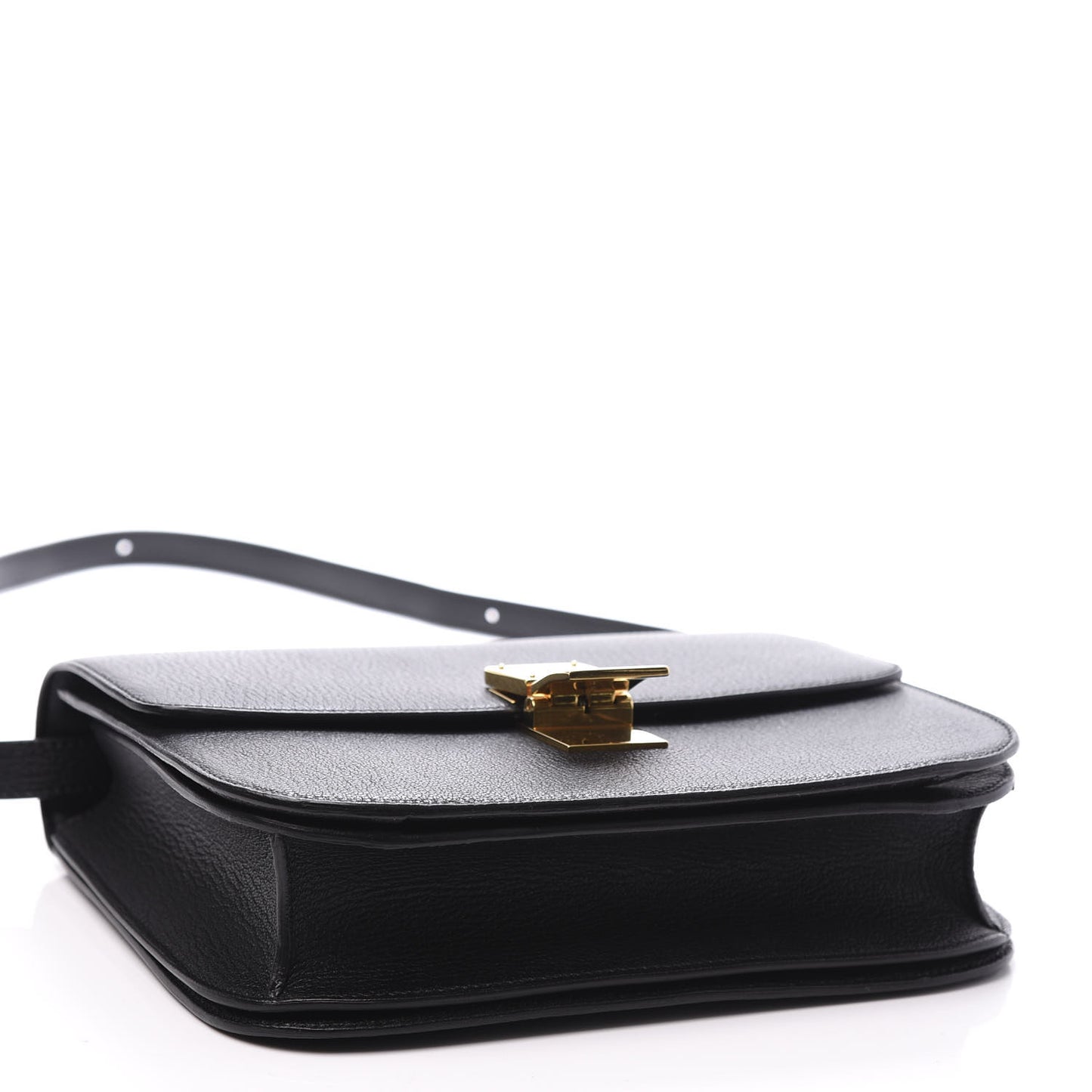 Goatskin Medium Classic Box Flap Bag Black