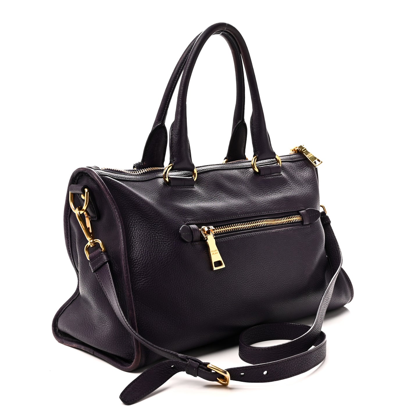 Vitello Daino Shopping Satchel Uva