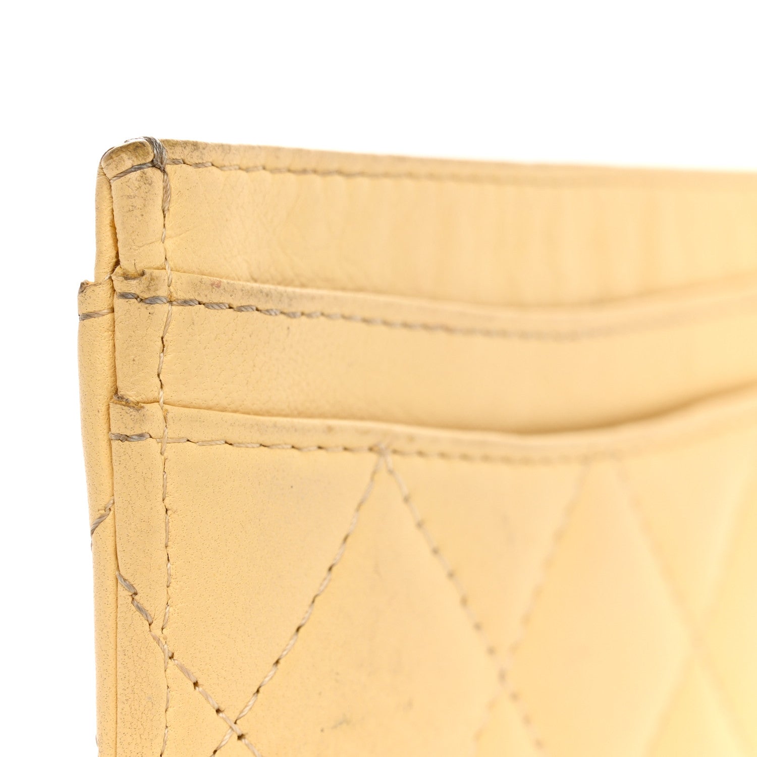 Chanel Lambskin Quilted Card Holder Yellow 8 of 14