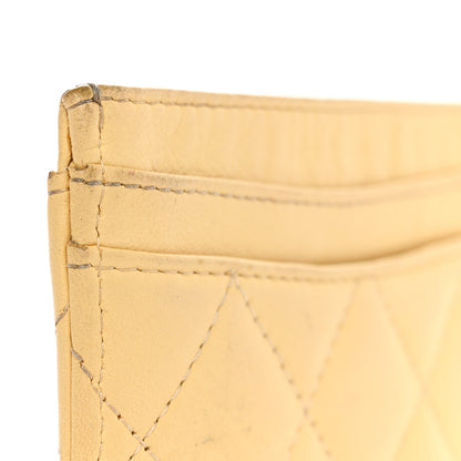 Chanel Lambskin Quilted Card Holder Yellow 8 of 14