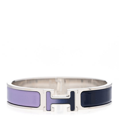 Hermes Enamel Narrow Fusion Clic Clac H Bracelet PM Lilas Ultramarine 1 of 6