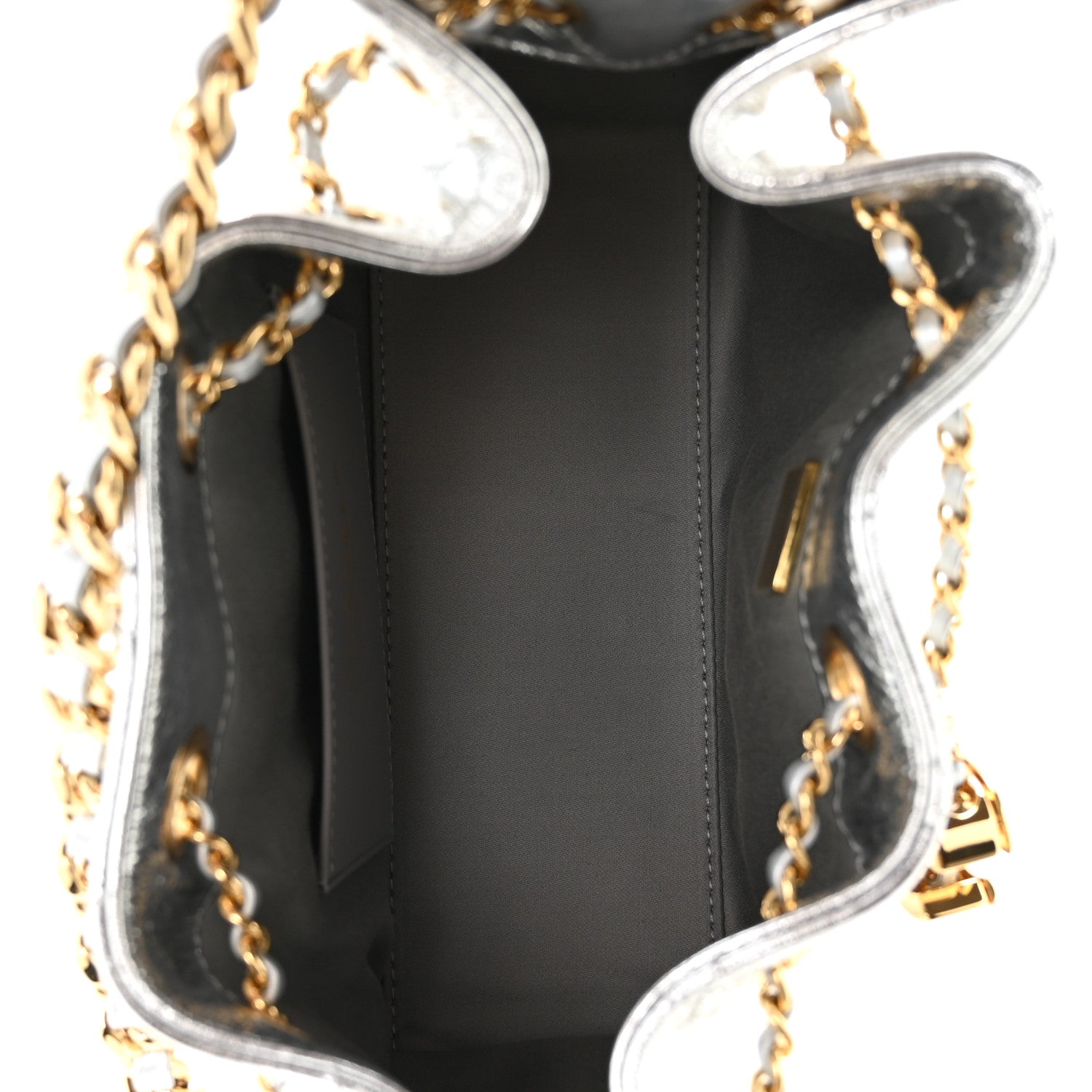 Chanel Metallic Aged Calfskin Quilted Mini Chanel 25 Handbag Silver 5 of 11
