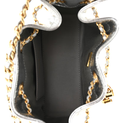 Chanel Metallic Aged Calfskin Quilted Mini Chanel 25 Handbag Silver 5 of 11