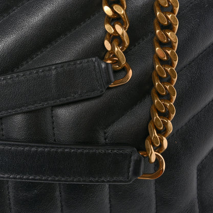 Saint Laurent Calfskin Y Quilted Monogram Large Loulou Chain Satchel Black 14 of 14