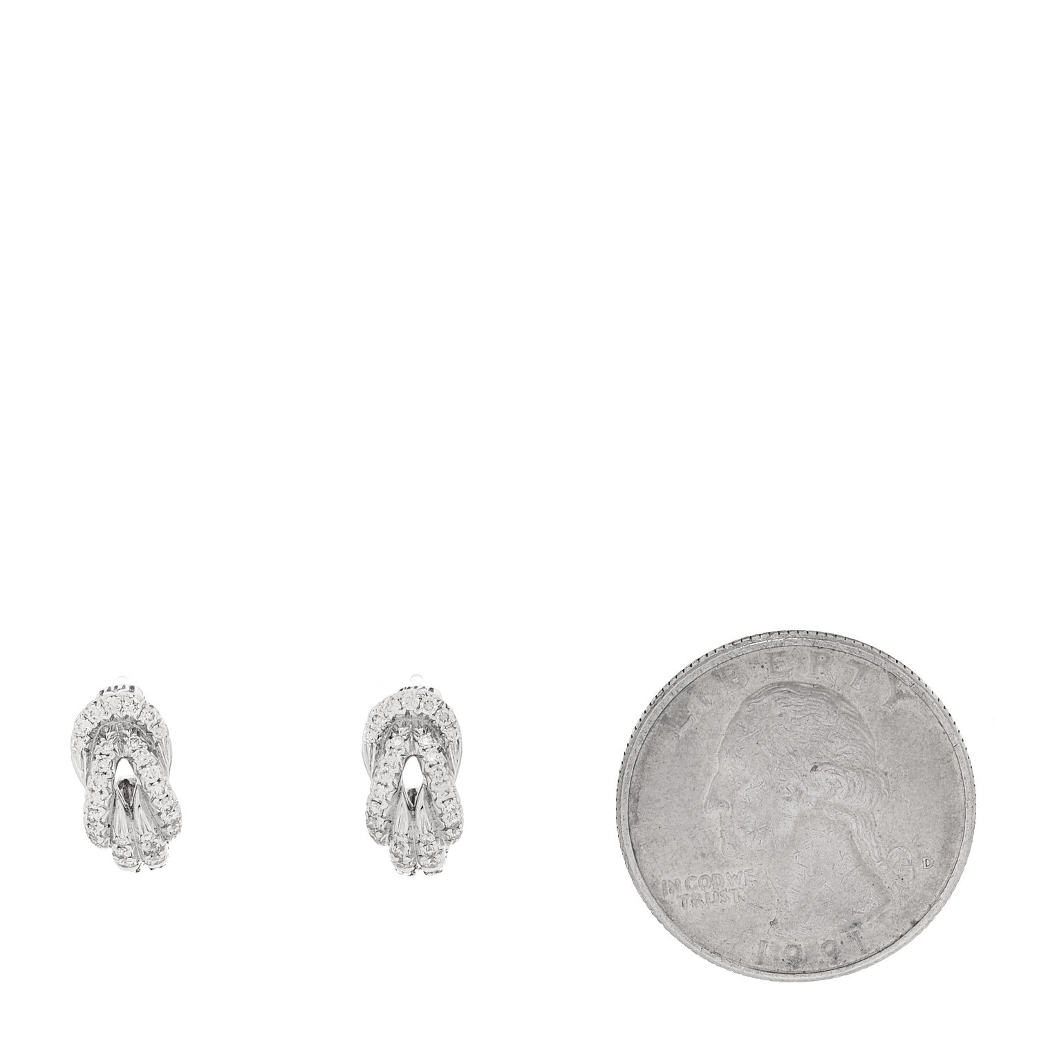John Hardy Sterling Silver Diamond Love Knot Earrings 2 of 4