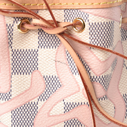 Louis Vuitton Damier Azur Tahitienne Nano Noe Rose Ballerine 8 of 10