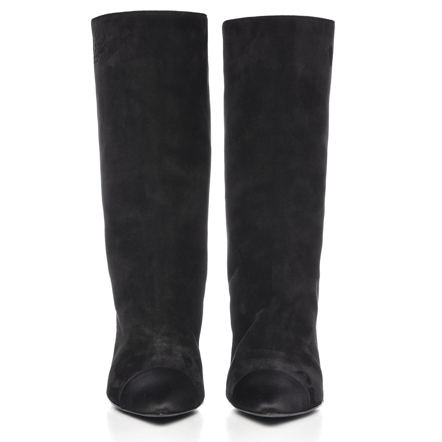 Suede Calfskin Satin Gabrielle Cap Toe Short Boots 38 Black