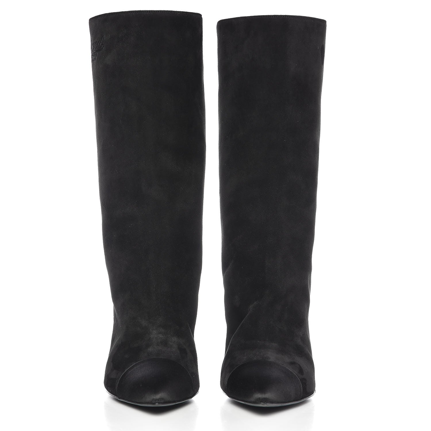 Chanel Suede Calfskin Satin Gabrielle Cap Toe Short Boots 38 Black 2 of 12