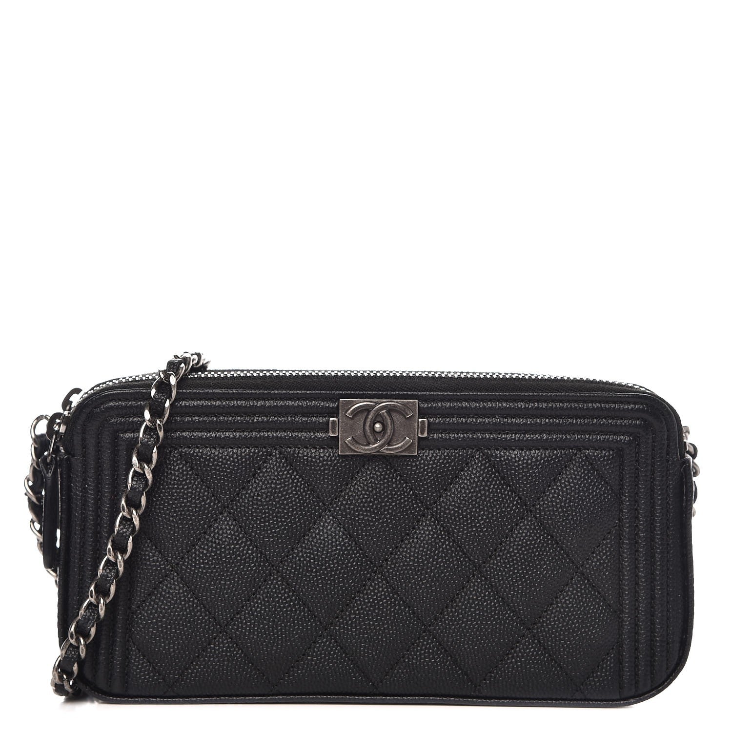 Chanel Caviar Quilted Small Boy Clutch With Chain Black 1 of 10