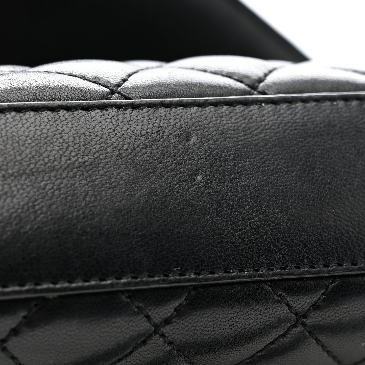 Lambskin Mixed Matelasse Triquilt Small Monogram Satchel Black
