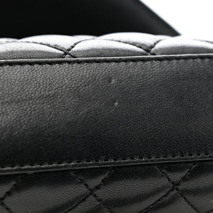 Saint Laurent Lambskin Mixed Matelasse Triquilt Small Monogram Satchel Black 15 of 22