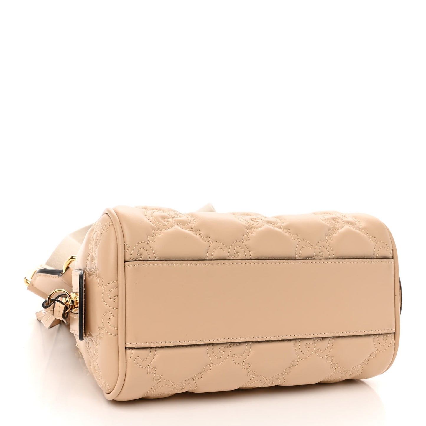 Calfskin GG Matelasse Mini Bowler Bag Naturale