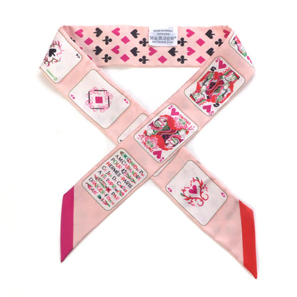 Hermes Silk Jeu de Cartes Twilly Rose Nacre Fuchsia Rouge 1 of 7