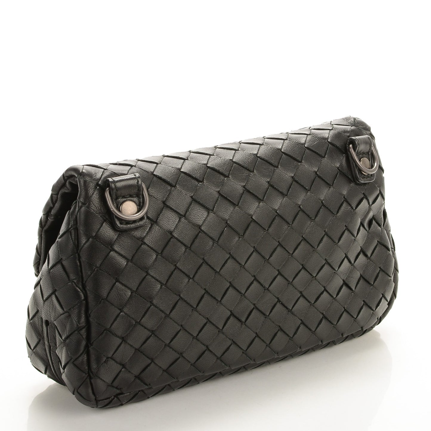 Nappa Intrecciato Small Chain Crossbody Black