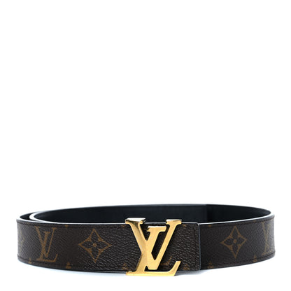 Louis Vuitton Calfskin Monogram 30mm LV Initiales Reversible Belt 75 30 Black 1 of 4