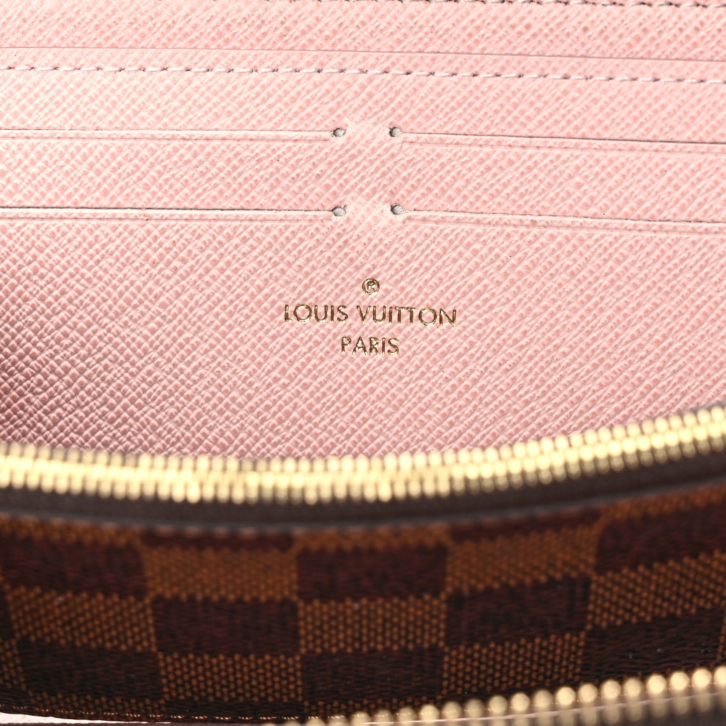Damier Ebene Clemence Wallet Rose Ballerine