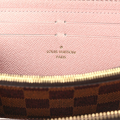 Louis Vuitton Damier Ebene Clemence Wallet Rose Ballerine 6 of 12