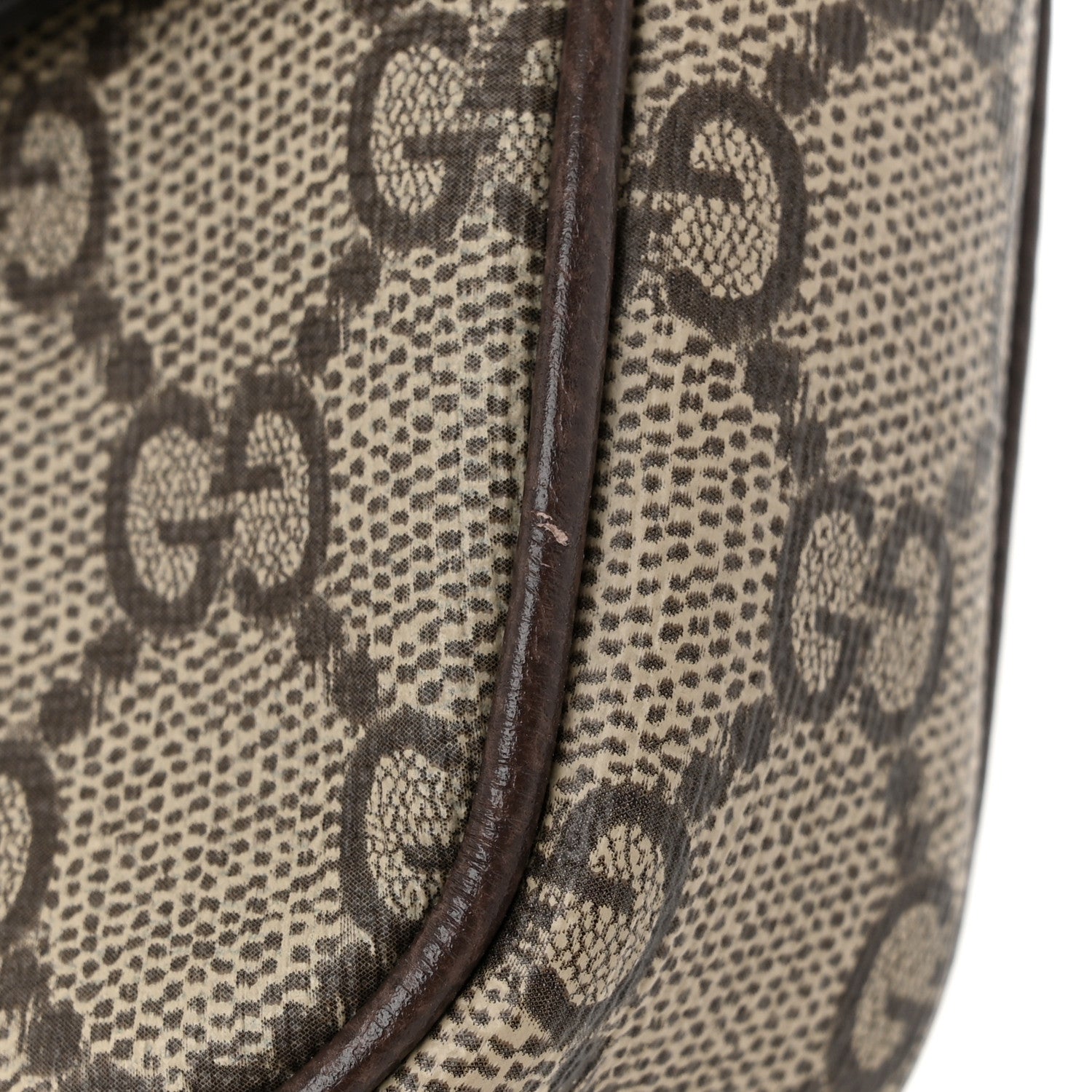 Gucci GG Supreme Monogram Textured Dollar Calfskin Web Mini Ophidia Envelope Shoulder Bag Beige Ebony 11 of 11