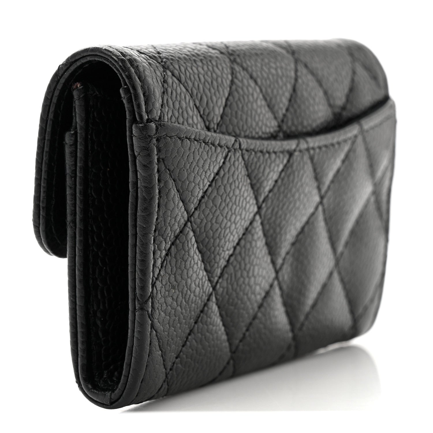 Chanel Caviar Quilted Flap Card Holder Wallet Black 3 of 10